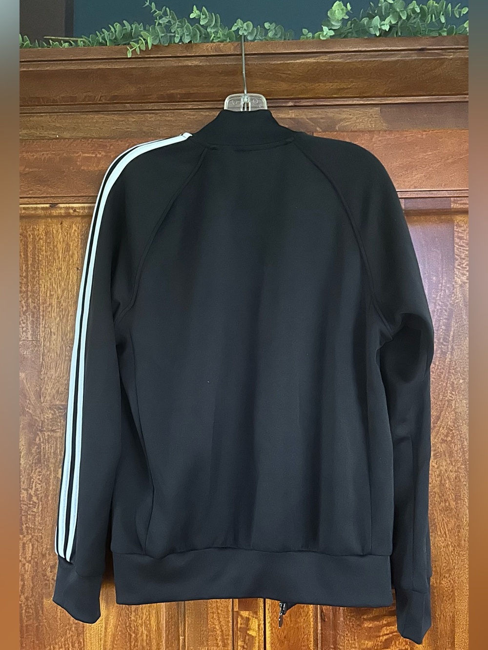 adidas Black Jacket with Blue Trefoil Tag - Picture 2 of 7